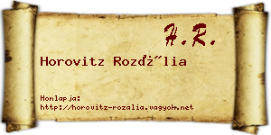 Horovitz Rozália névjegykártya